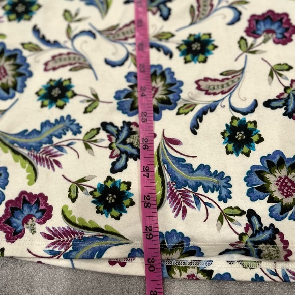 [L] J. Jill Perfect 100% Pima Cotton Cream Chinoiserie Garden Tunic Floral Print - Picture 7 of 7